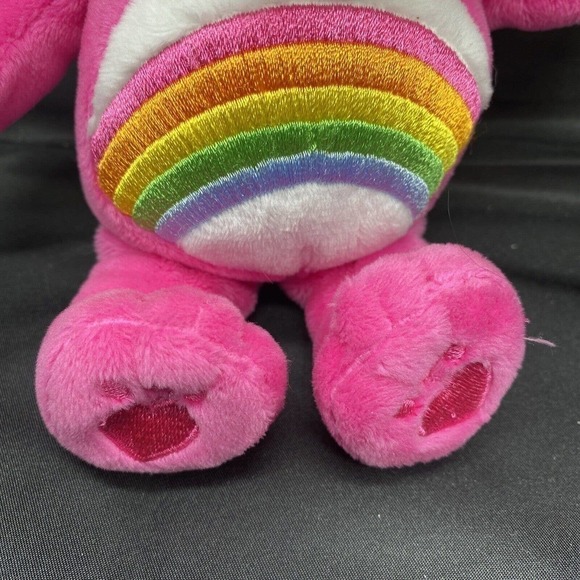 Care Bears Cheer Bear 8” Soft Pink Plush Stuffed Just Play 2015 Rainbow toy - Picture 4 of 8